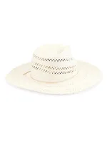 Elle Perforated Straw Fedora