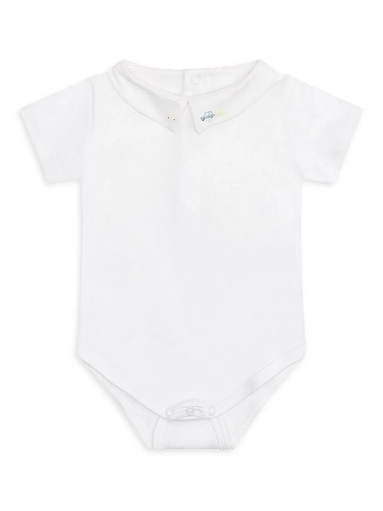 Baby Boy's Ethan Car Embroidery Collared Bodysuit