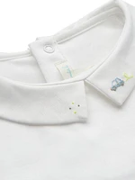 Baby Boy's Ethan Car Embroidery Collared Bodysuit