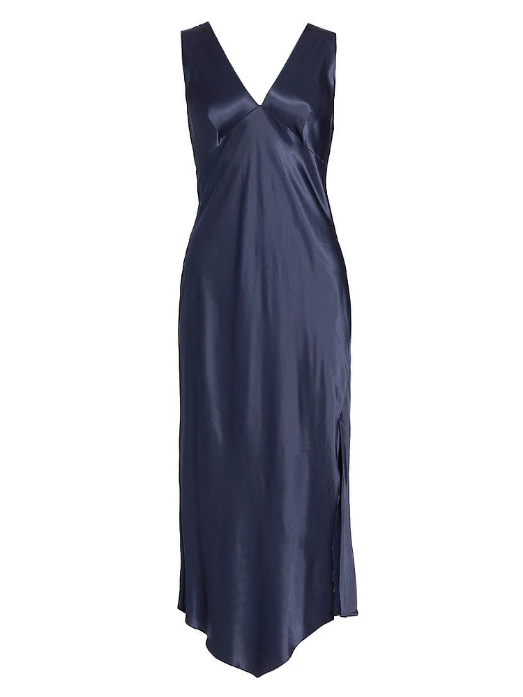 Monique Satin-Backed Crepe Midi-Dress