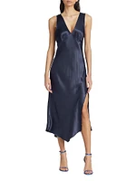 Monique Satin-Backed Crepe Midi-Dress