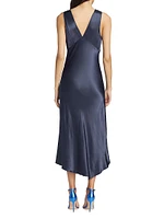 Monique Satin-Backed Crepe Midi-Dress