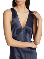 Monique Satin-Backed Crepe Midi-Dress