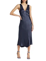 Monique Satin-Backed Crepe Midi-Dress