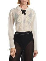 Eve Mesh Bow Blouse