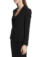 Silk Button-Front Blazer