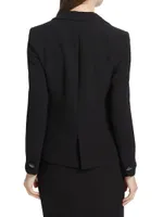 Silk Button-Front Blazer