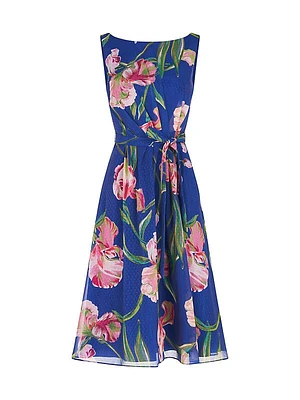 Ali Belted Floral Midi-Dress