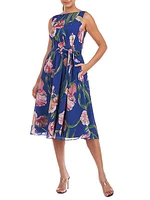 Ali Belted Floral Midi-Dress