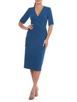 Delani Draped Midi-Dress