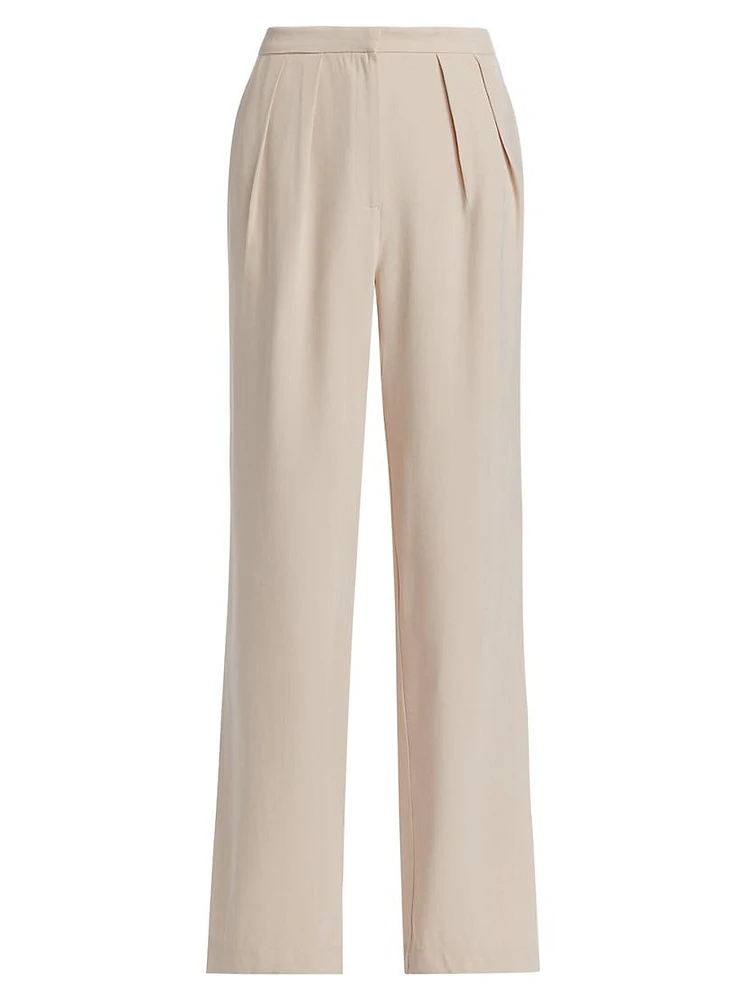 Charles Wide-Leg Pleated Trousers