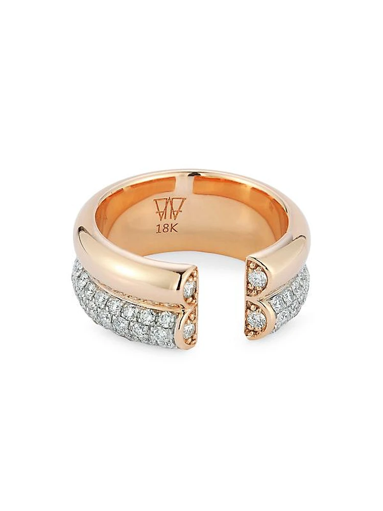 Thoby Thoby Two-Tone 18K Gold & 1.28 TCW Diamond Tubular Ring