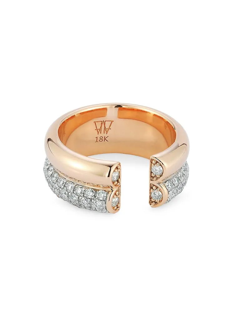 Thoby Two-Tone 18K Gold & 1.28 TCW Diamond Tubular Ring