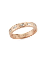 Ottoline 18K Rose Gold & 0.62 TCW Diamond Baguette Ring