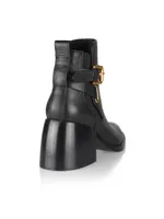 Averi 75MM Block Heel Leather Ankle Boots
