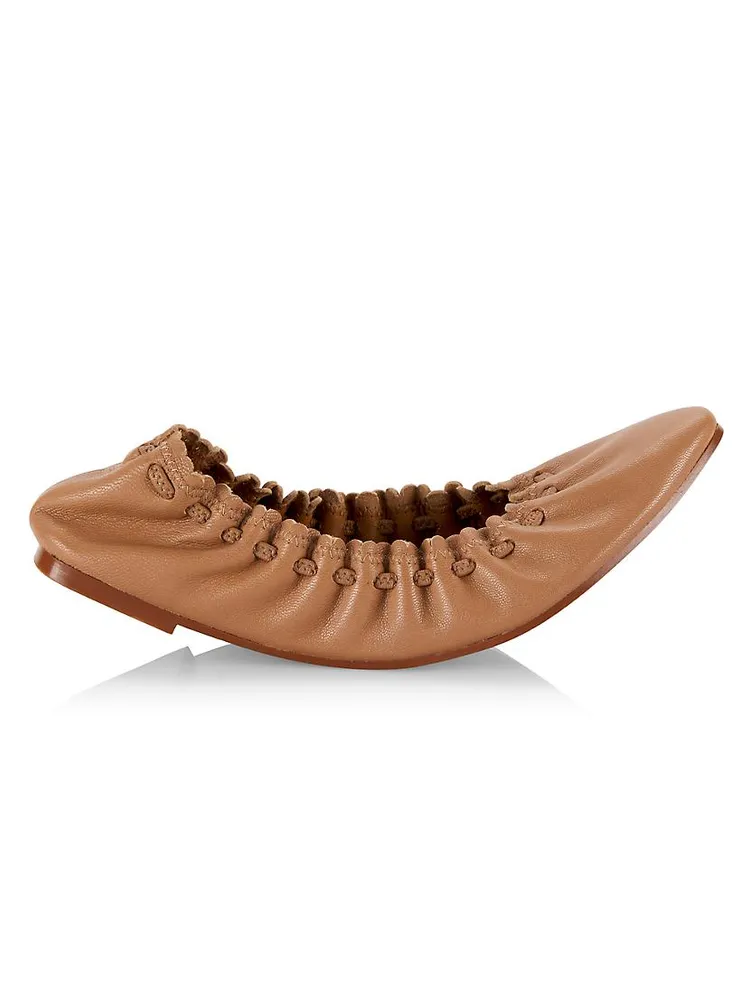 Jane Scalloped Leather Ballet Flats