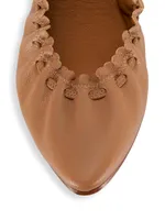 Jane Scalloped Leather Ballet Flats