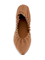 Jane Scalloped Leather Ballet Flats