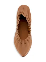 Jane Scalloped Leather Ballet Flats