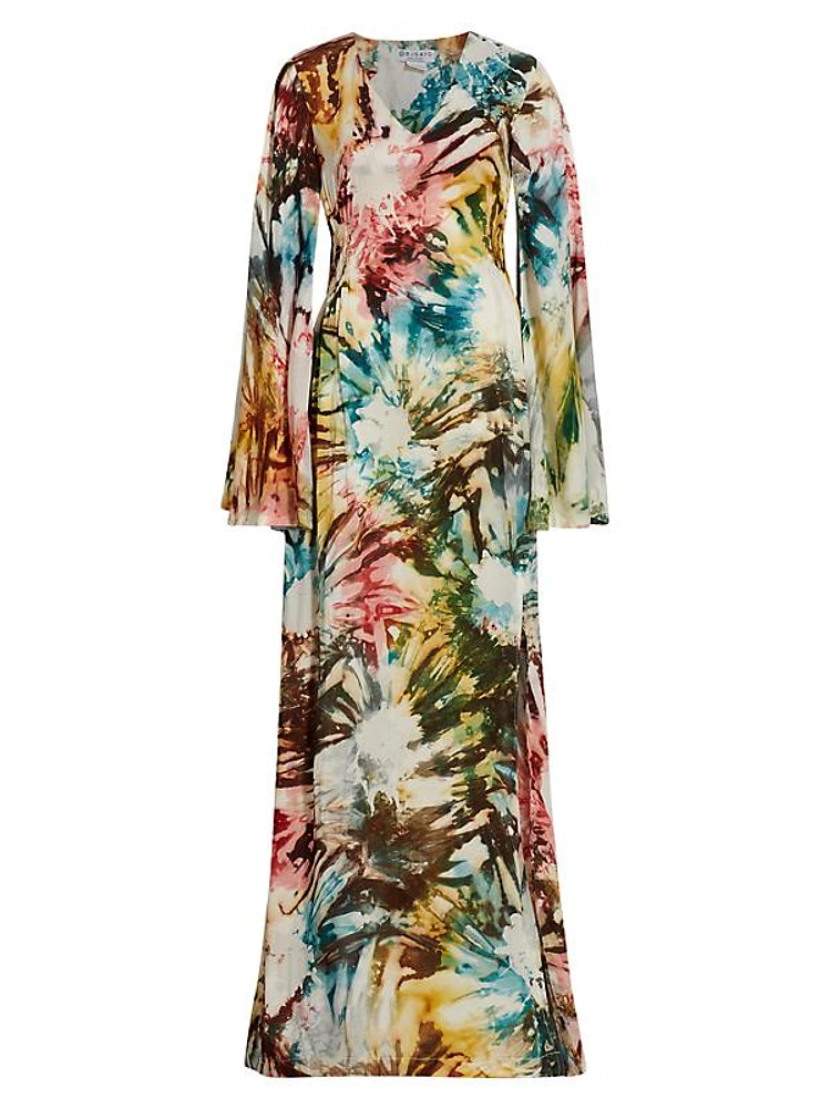 Floral Long-Sleeve Maxi Dress