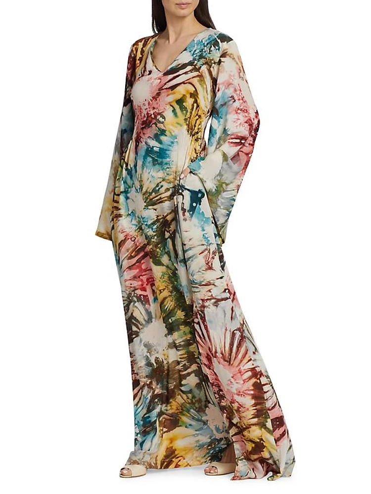 Floral Long-Sleeve Maxi Dress