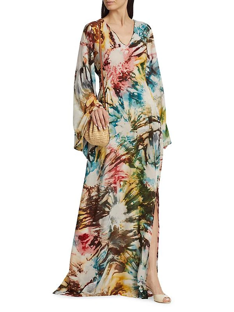 Floral Long-Sleeve Maxi Dress