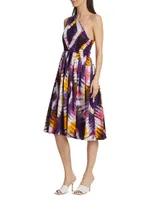 Owo One-Shoulder Tie-Dye Midi Dress