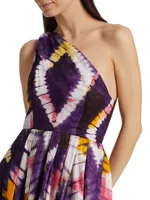 Owo One-Shoulder Tie-Dye Midi Dress