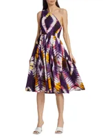 Owo One-Shoulder Tie-Dye Midi Dress