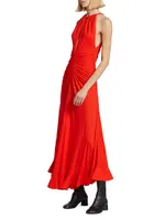 Ruched Crepe Jersey Maxi Dress