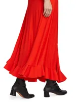 Ruched Crepe Jersey Maxi Dress