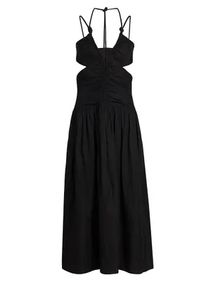 Ruched Cut-Out Maxi Dress