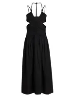 Ruched Cut-Out Maxi Dress