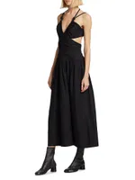 Ruched Cut-Out Maxi Dress