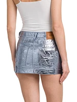 Laminated Leather Micro Miniskirt