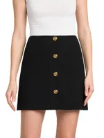 Enver Buttoned Miniskirt