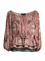 Rustic Chic Georgette Poet Paisley Blouse