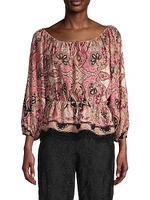 Rustic Chic Georgette Poet Paisley Blouse