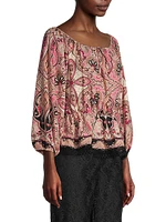 Rustic Chic Georgette Poet Paisley Blouse