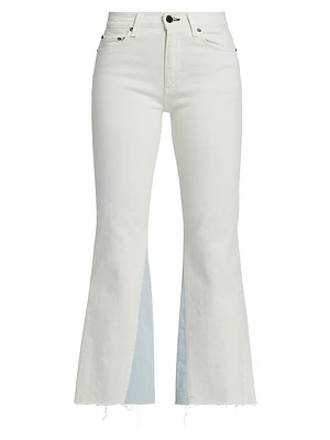 The Geek Two-Tone Cropped Flare Jeans