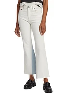 The Geek Two-Tone Cropped Flare Jeans