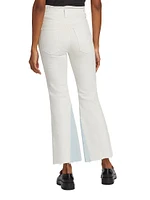 The Geek Two-Tone Cropped Flare Jeans