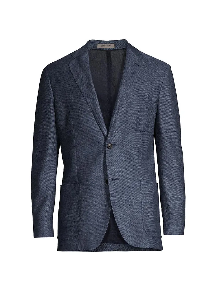 Adaptive Two-Button Cotton Jersey Blazer