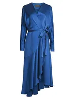 Grace Silk Wrap Midi-Dress