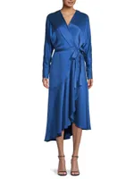 Grace Silk Wrap Midi-Dress