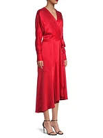 Grace Silk Wrap Midi-Dress