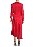 Grace Silk Wrap Midi-Dress