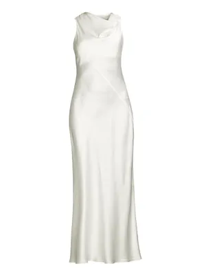 Grandeur Silk Cowl Neck Gown