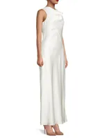 Grandeur Silk Cowl Neck Gown