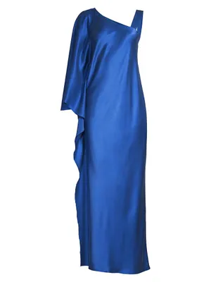 Grace Satin One-Shoulder Gown